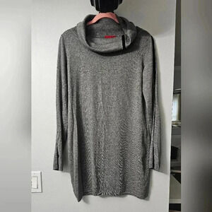 Heather Gray Knit Cowl Neck Sweaters Dress  Women's Size L